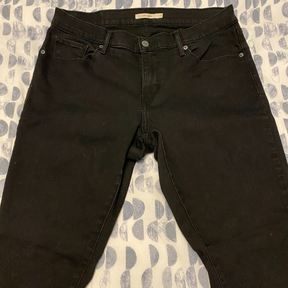 Black Levi Curvy Skinny Jeans - Size 32